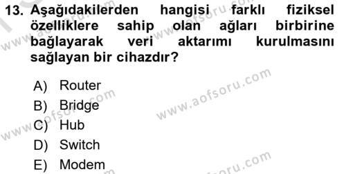 Bilişim Teknolojileri Dersi 2021 - 2022 Yılı (Final) Dönem Sonu Sınavı 13. Soru