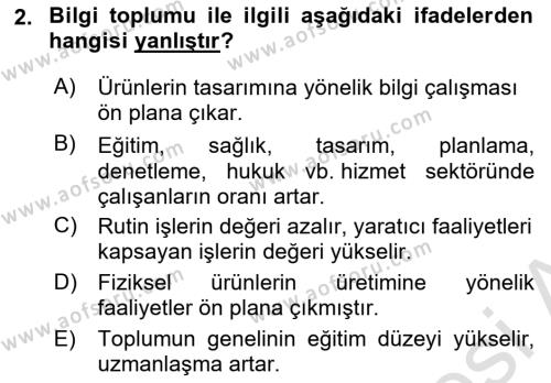 Bilişim Teknolojileri Dersi 2021 - 2022 Yılı Yaz Okulu Sınavı 2. Soru