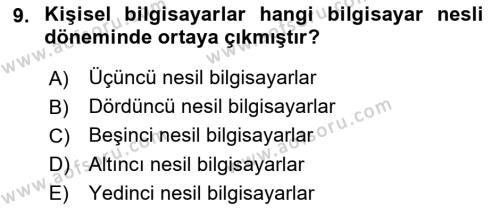 Bilişim Teknolojileri Dersi 2022 - 2023 Yılı (Vize) Ara Sınavı 9. Soru