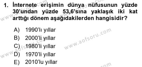 Bilişim Teknolojileri Dersi 2022 - 2023 Yılı (Final) Dönem Sonu Sınavı 1. Soru