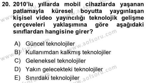 Bilişim Teknolojileri Dersi 2022 - 2023 Yılı (Final) Dönem Sonu Sınavı 20. Soru