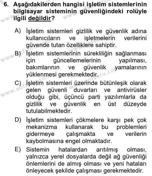 Bilişim Teknolojileri Dersi 2022 - 2023 Yılı (Final) Dönem Sonu Sınavı 6. Soru