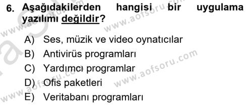 Bilişim Teknolojileri Dersi 2023 - 2024 Yılı (Vize) Ara Sınavı 6. Soru