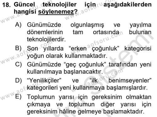 Bilişim Teknolojileri Dersi 2023 - 2024 Yılı (Final) Dönem Sonu Sınavı 18. Soru