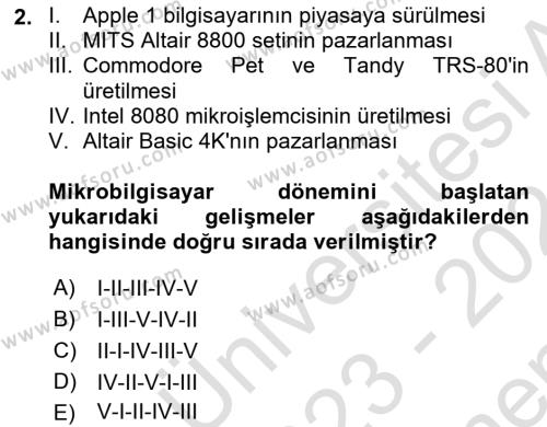 Bilişim Teknolojileri Dersi 2023 - 2024 Yılı (Final) Dönem Sonu Sınavı 2. Soru