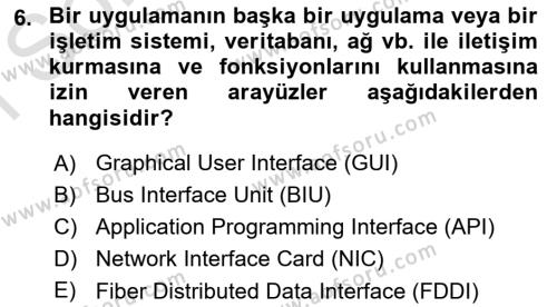 Bilişim Teknolojileri Dersi 2023 - 2024 Yılı (Final) Dönem Sonu Sınavı 6. Soru