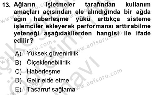 Bilişim Teknolojileri Dersi 2023 - 2024 Yılı Yaz Okulu Sınavı 13. Soru