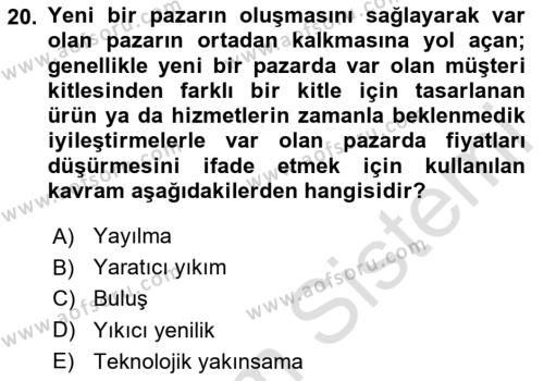 Bilişim Teknolojileri Dersi 2023 - 2024 Yılı Yaz Okulu Sınavı 20. Soru