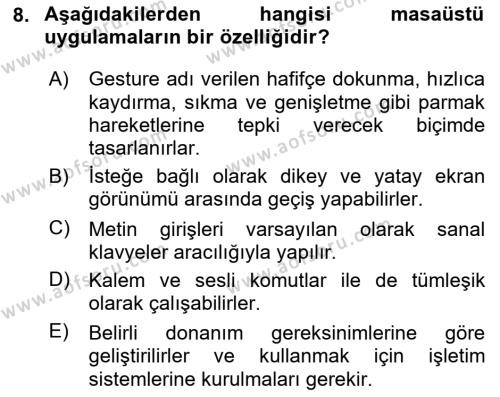 Bilişim Teknolojileri Dersi 2023 - 2024 Yılı Yaz Okulu Sınavı 8. Soru