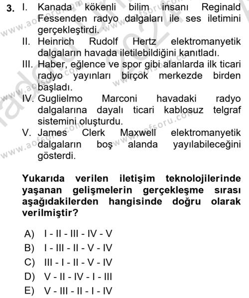 Bilişim Teknolojileri Dersi 2024 - 2025 Yılı (Vize) Ara Sınavı 3. Soru