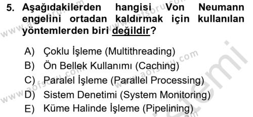 Bilgisayar Ve Programlamaya Giriş Dersi 2023 - 2024 Yılı (Vize) Ara Sınavı 5. Soru