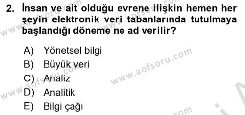 İşletme Analitiği Dersi 2021 - 2022 Yılı Yaz Okulu Sınavı 2. Soru