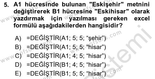 İşletme Analitiği Dersi 2022 - 2023 Yılı Yaz Okulu Sınavı 5. Soru