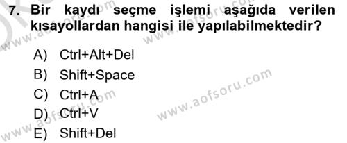 İşletme Analitiği Dersi 2022 - 2023 Yılı Yaz Okulu Sınavı 7. Soru