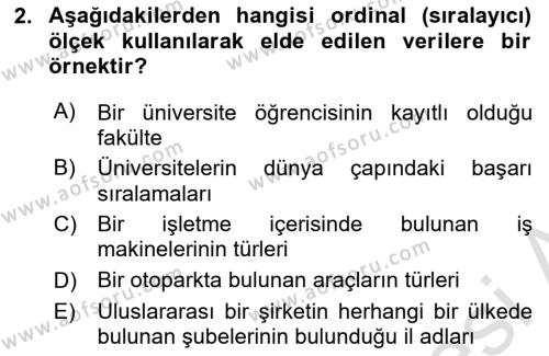 İşletme Analitiği Dersi 2023 - 2024 Yılı (Final) Dönem Sonu Sınavı 2. Soru