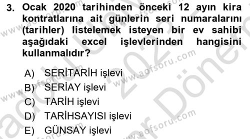 İşletme Analitiği Dersi 2023 - 2024 Yılı (Final) Dönem Sonu Sınavı 3. Soru