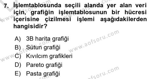 İşletme Analitiği Dersi 2023 - 2024 Yılı (Final) Dönem Sonu Sınavı 7. Soru