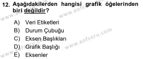 İşlem Tabloları Dersi 2021 - 2022 Yılı Yaz Okulu Sınavı 12. Soru