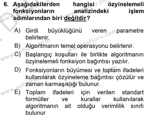 Algoritmalar Ve Programlama Dersi 2021 - 2022 Yılı (Final) Dönem Sonu Sınavı 6. Soru