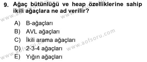 Algoritmalar Ve Programlama Dersi 2022 - 2023 Yılı Yaz Okulu Sınavı 9. Soru