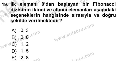 Algoritmalar Ve Programlama Dersi 2023 - 2024 Yılı (Vize) Ara Sınavı 19. Soru