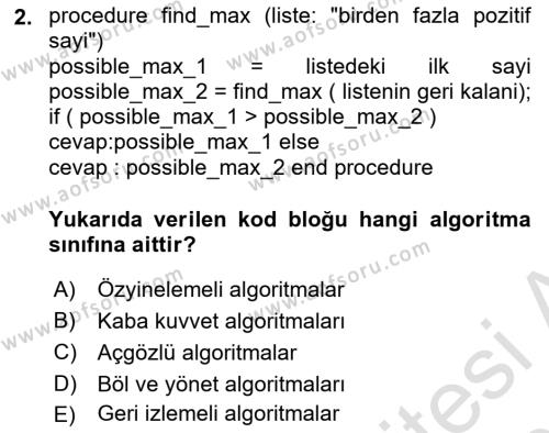 Algoritmalar Ve Programlama Dersi 2023 - 2024 Yılı (Vize) Ara Sınavı 2. Soru