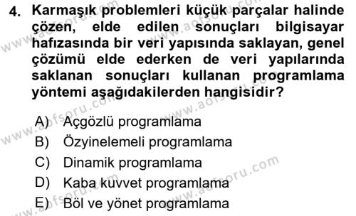 Algoritmalar Ve Programlama Dersi 2023 - 2024 Yılı (Vize) Ara Sınavı 4. Soru