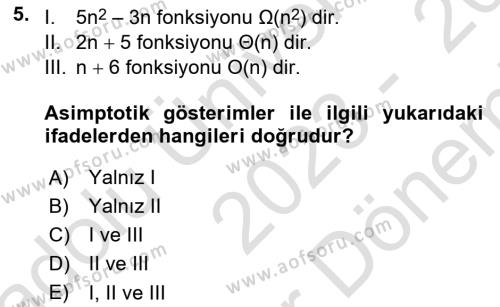 Algoritmalar Ve Programlama Dersi 2023 - 2024 Yılı (Final) Dönem Sonu Sınavı 5. Soru