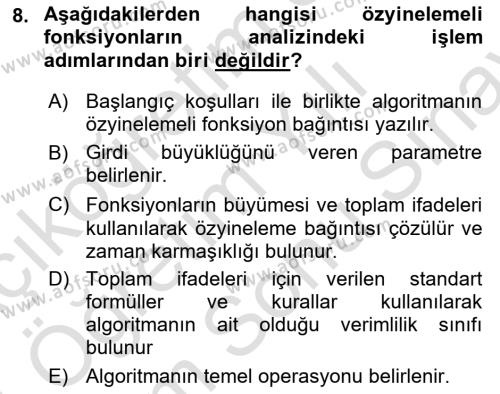 Algoritmalar Ve Programlama Dersi 2023 - 2024 Yılı (Final) Dönem Sonu Sınavı 8. Soru