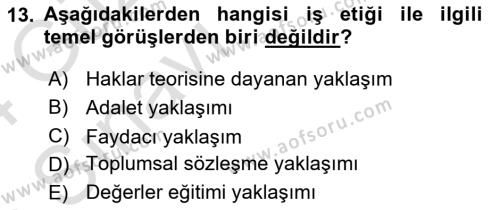 Bilişim Sistemleri Dersi 2023 - 2024 Yılı (Vize) Ara Sınavı 13. Soru