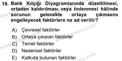 İş Süreçleri Yönetimi Dersi 2021 - 2022 Yılı (Vize) Ara Sınavı 19. Soru