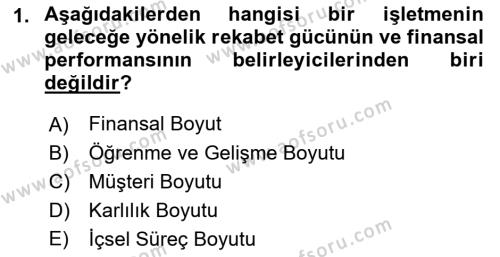 İş Süreçleri Yönetimi Dersi 2021 - 2022 Yılı Yaz Okulu Sınavı 1. Soru