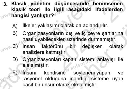 İş Süreçleri Yönetimi Dersi 2023 - 2024 Yılı (Vize) Ara Sınavı 3. Soru