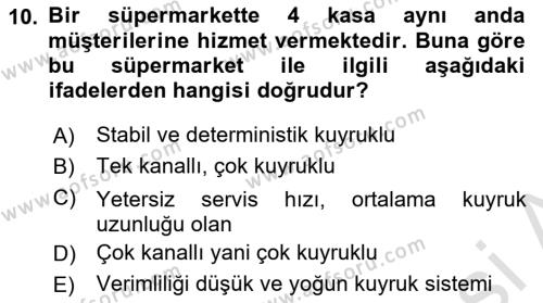 İş Süreçleri Yönetimi Dersi 2023 - 2024 Yılı (Final) Dönem Sonu Sınavı 10. Soru