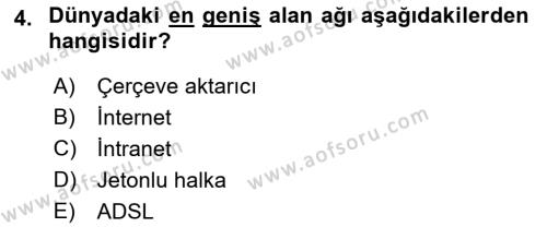 Ağ Yönetimi Ve Bilgi Güvenliği Dersi 2021 - 2022 Yılı (Vize) Ara Sınavı 4. Soru