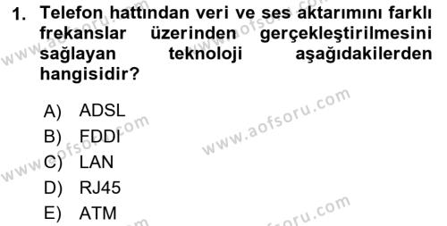 Ağ Yönetimi Ve Bilgi Güvenliği Dersi 2022 - 2023 Yılı Yaz Okulu Sınavı 1. Soru