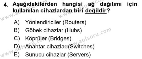 Ağ Yönetimi Ve Bilgi Güvenliği Dersi 2022 - 2023 Yılı Yaz Okulu Sınavı 4. Soru