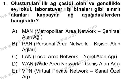 Ağ Yönetimi Ve Bilgi Güvenliği Dersi 2023 - 2024 Yılı (Vize) Ara Sınavı 1. Soru