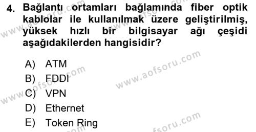 Ağ Yönetimi Ve Bilgi Güvenliği Dersi 2023 - 2024 Yılı (Vize) Ara Sınavı 4. Soru