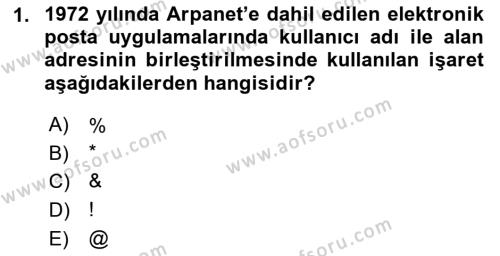 Ağ Yönetimi Ve Bilgi Güvenliği Dersi 2023 - 2024 Yılı (Final) Dönem Sonu Sınavı 1. Soru