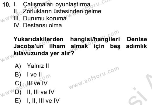 Kullanıcı Deneyimi Tasarımı Dersi 2022 - 2023 Yılı Yaz Okulu Sınavı 10. Soru