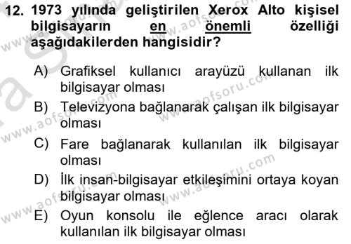 Kullanıcı Deneyimi Tasarımı Dersi 2023 - 2024 Yılı (Vize) Ara Sınavı 12. Soru