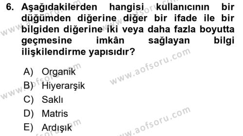 Kullanıcı Deneyimi Tasarımı Dersi 2023 - 2024 Yılı (Vize) Ara Sınavı 6. Soru