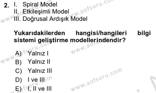 Sistem Analizi Ve Tasarımı Dersi 2022 - 2023 Yılı Yaz Okulu Sınavı 2. Soru