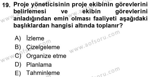 Sistem Analizi Ve Tasarımı Dersi 2023 - 2024 Yılı (Vize) Ara Sınavı 19. Soru