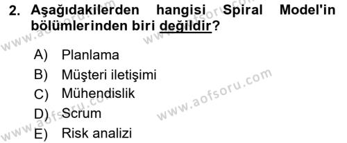 Sistem Analizi Ve Tasarımı Dersi 2023 - 2024 Yılı (Vize) Ara Sınavı 2. Soru