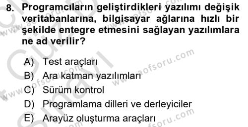 Sistem Analizi Ve Tasarımı Dersi 2023 - 2024 Yılı (Vize) Ara Sınavı 8. Soru