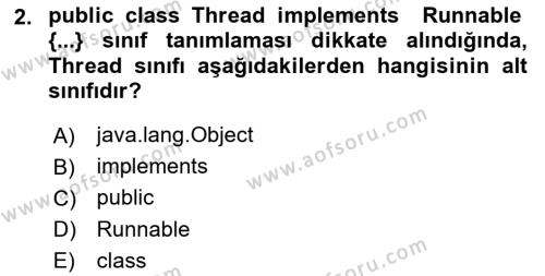 İleri Programlama Dersi 2017 - 2018 Yılı (Final) Dönem Sonu Sınavı 2. Soru