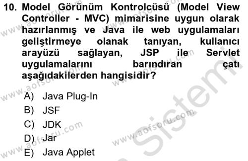 İleri Programlama Dersi 2023 - 2024 Yılı (Vize) Ara Sınavı 10. Soru