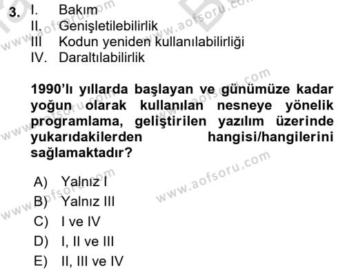 İleri Programlama Dersi 2023 - 2024 Yılı (Vize) Ara Sınavı 3. Soru